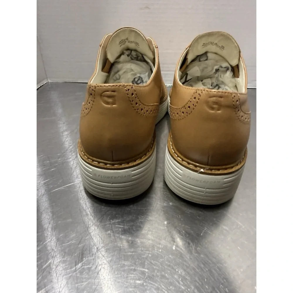 Cole Haan Grand.360 FlowerFoam Slip-On Platform Oxford Shoes Tan Leather 9B
